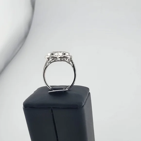 Heart Pave Ring Sterling Silver 925 - Picture 4 of 10